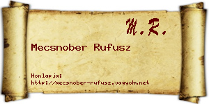 Mecsnober Rufusz névjegykártya